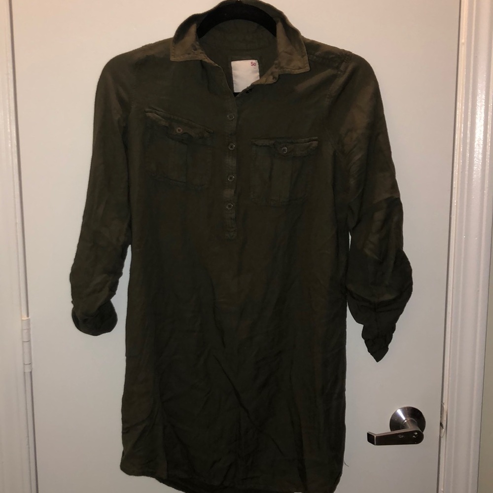 Dark green causal dress
